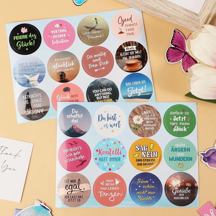 A Pack of 120 4 cm Sayings Stickers Colourful Stickers