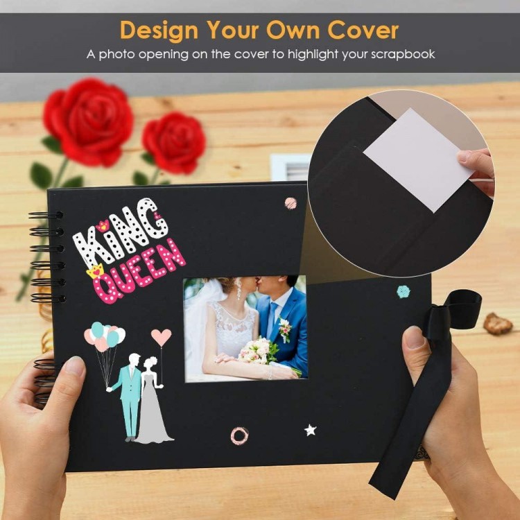 DIY Photo Album, DIY Photo Book, 80 Black Pages, Vintage Spiral