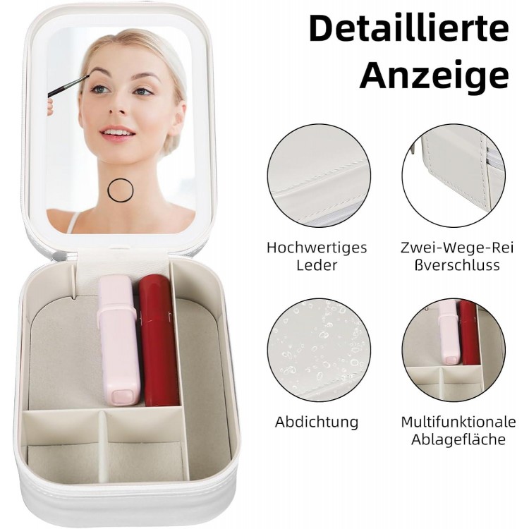 Cosmetic Bag with Illuminated Mirror, Makeup Bag with Mirror