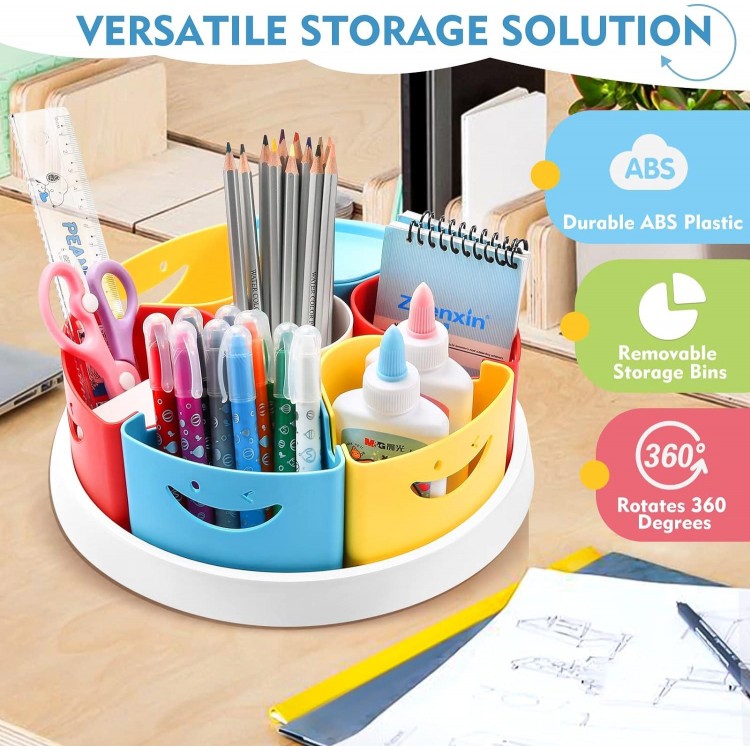 Art Supply Storage and Organiser - 360° Rotating Pen Holder and Pencil/Marker Organiser