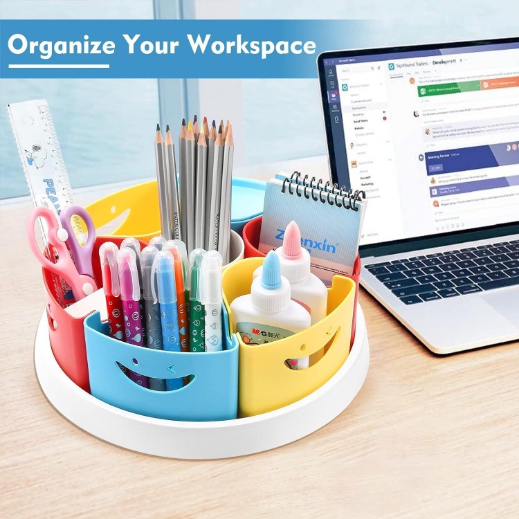 Art Supply Storage and Organiser - 360° Rotating Pen Holder and Pencil/Marker Organiser