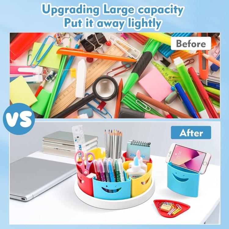 Art Supply Storage and Organiser - 360° Rotating Pen Holder and Pencil/Marker Organiser