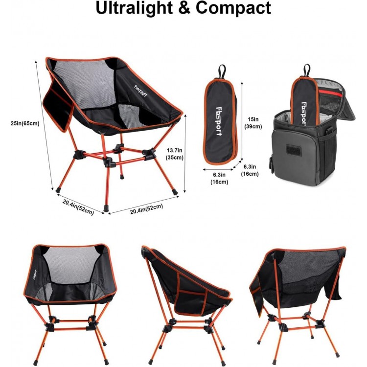 Camping Chairs Set of 2 Foldable Ultralight Lightweight Camping Chair