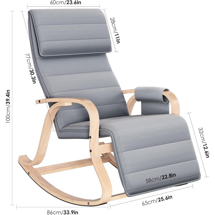 FirFurd Rocking Chair Birch Wood Relaxing Chair