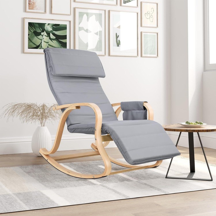 FirFurd Rocking Chair Birch Wood Relaxing Chair