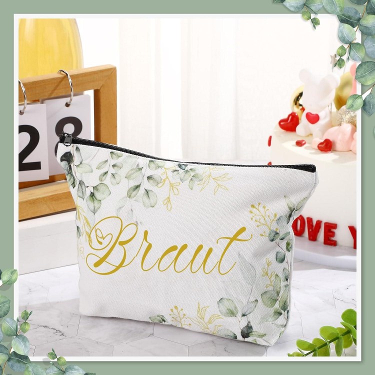 Bride Makeup Bag Bride Gifts Cosmetic Bag Bride Canvas Makeup Bag