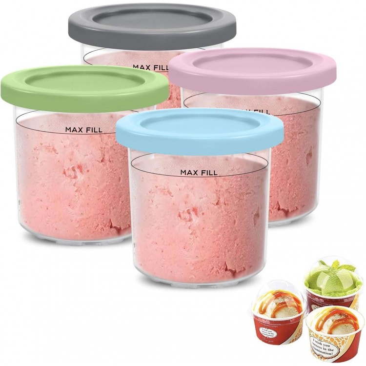 4 Pack Creami Containers for Ninja Ice Cream Maker