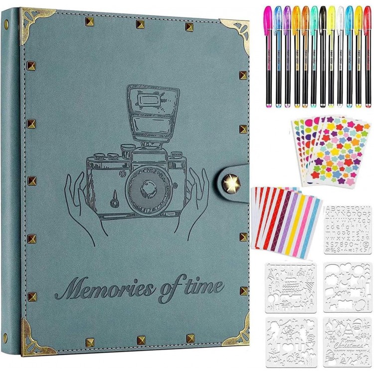 Photo Album Rivets Scrapbook DIY 60 Refill Pages Vintage Photo Book