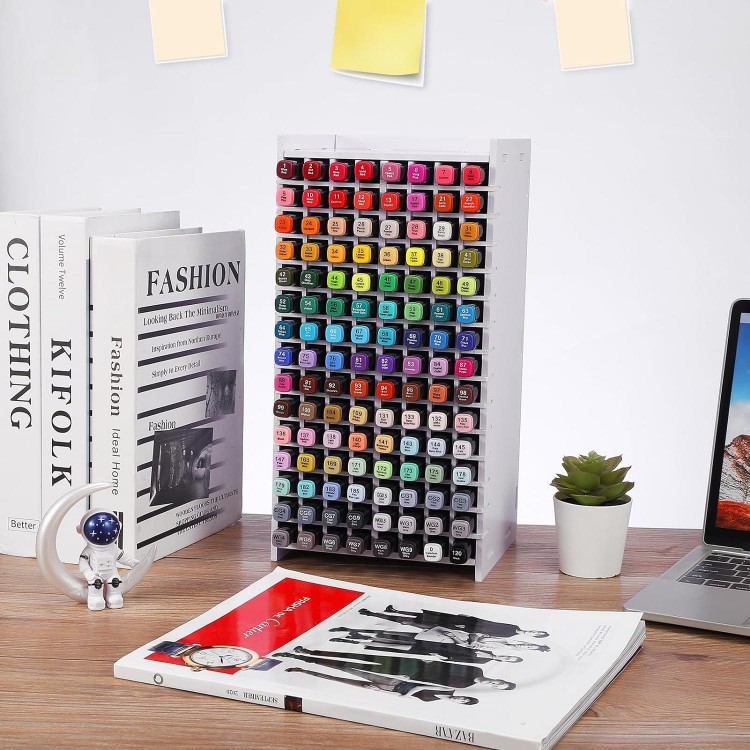 120 Pens Organiser Desk, Yrange Pen Holder for Desk, Storage Pencils, Colouring Pencils