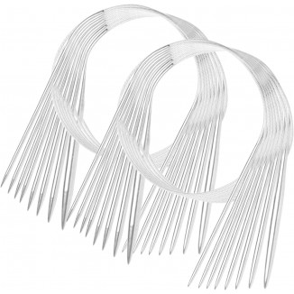 16 Piece Stainless Steel Circular Knitting Needles Set