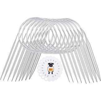 Circular Knitting Needles 100 cm, 8 Pieces Stainless