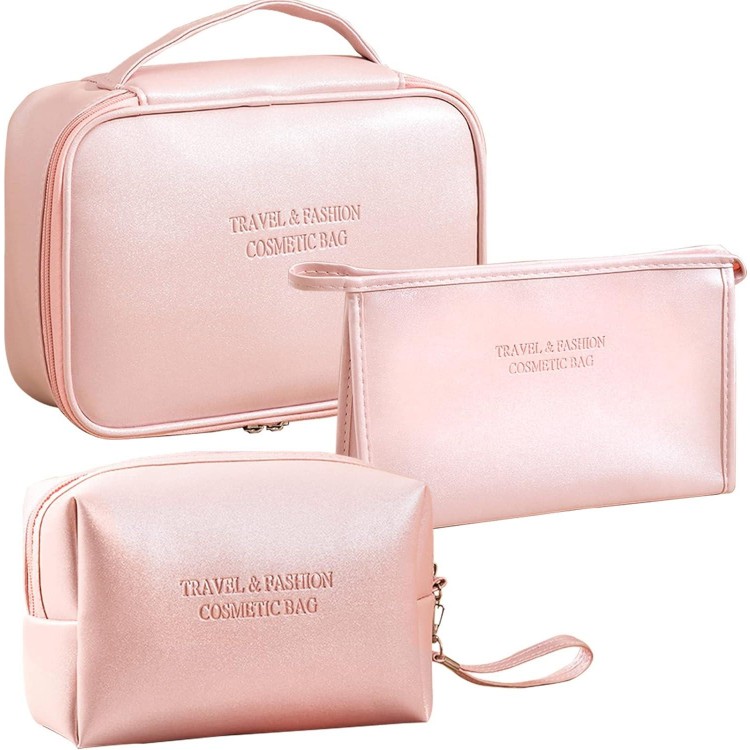 3 Pcs Cosmetic Bag, Portable Travel Make Up Bag