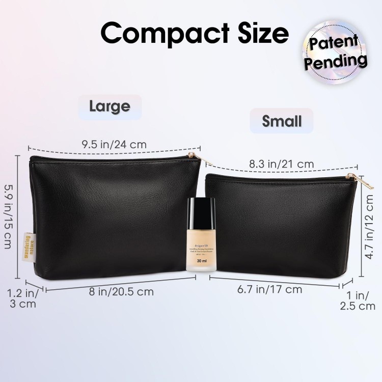 Cosmetic Bag Small Makeup Bag Small for Handbag 2 Pieces