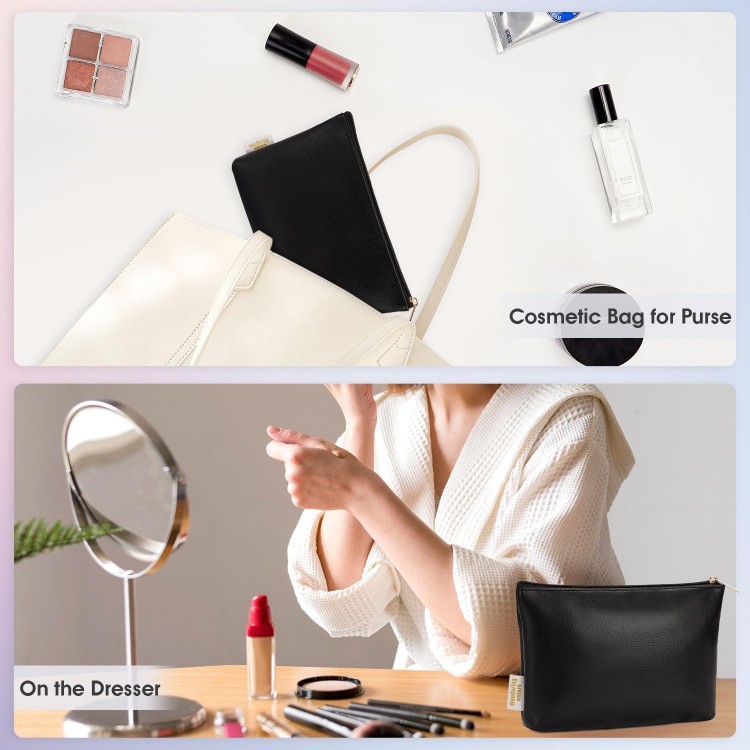 Cosmetic Bag Small Makeup Bag Small for Handbag 2 Pieces