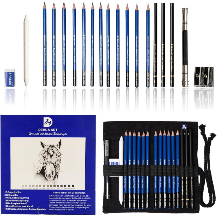 Drawing Pencils and Sketch Set Professional 20 Pieces Drawing