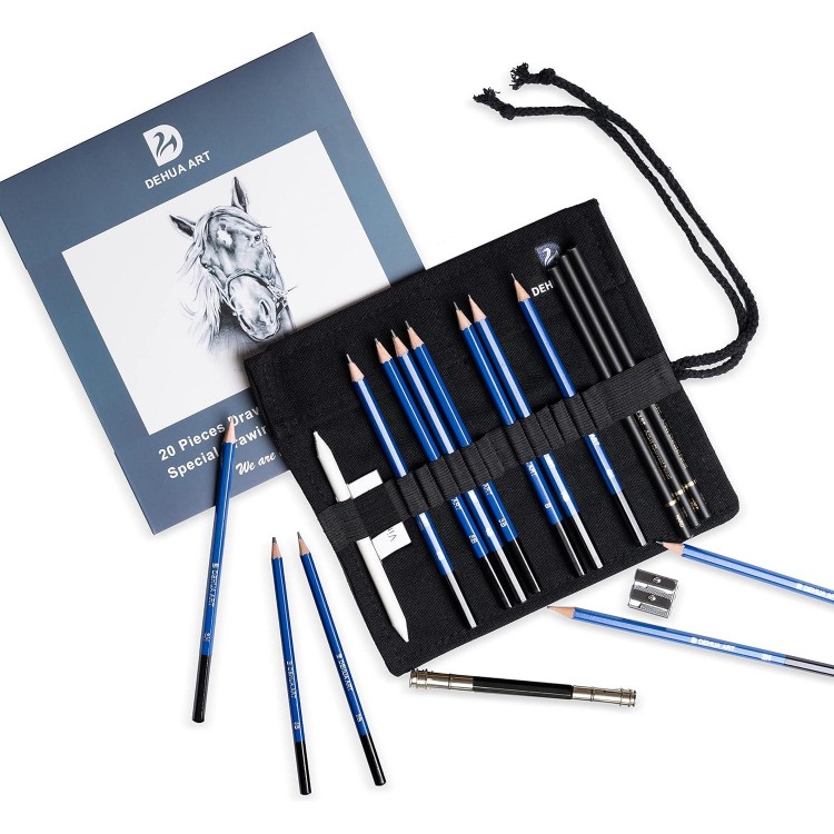 Drawing Pencils and Sketch Set Professional 20 Pieces Drawing
