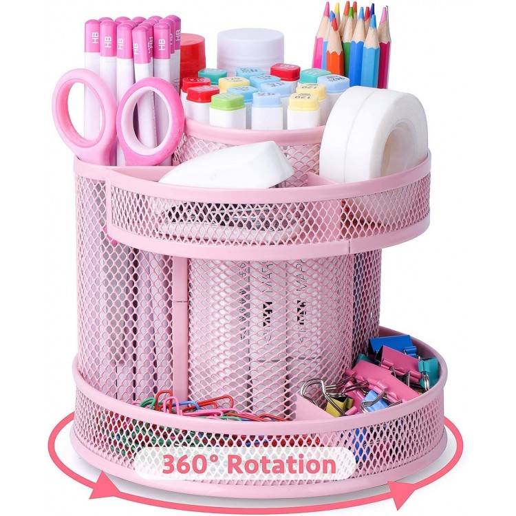 Children's Rotating Desk Organiser, Pen Holder, Rotating Metal Wire