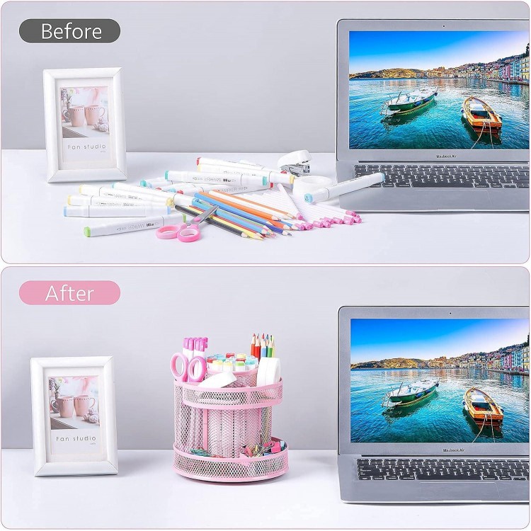 Children's Rotating Desk Organiser, Pen Holder, Rotating Metal Wire