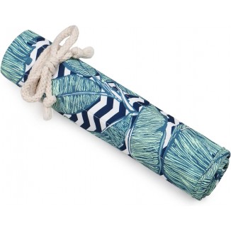 Green Banana Leaf Knitting Needle Roll Bag