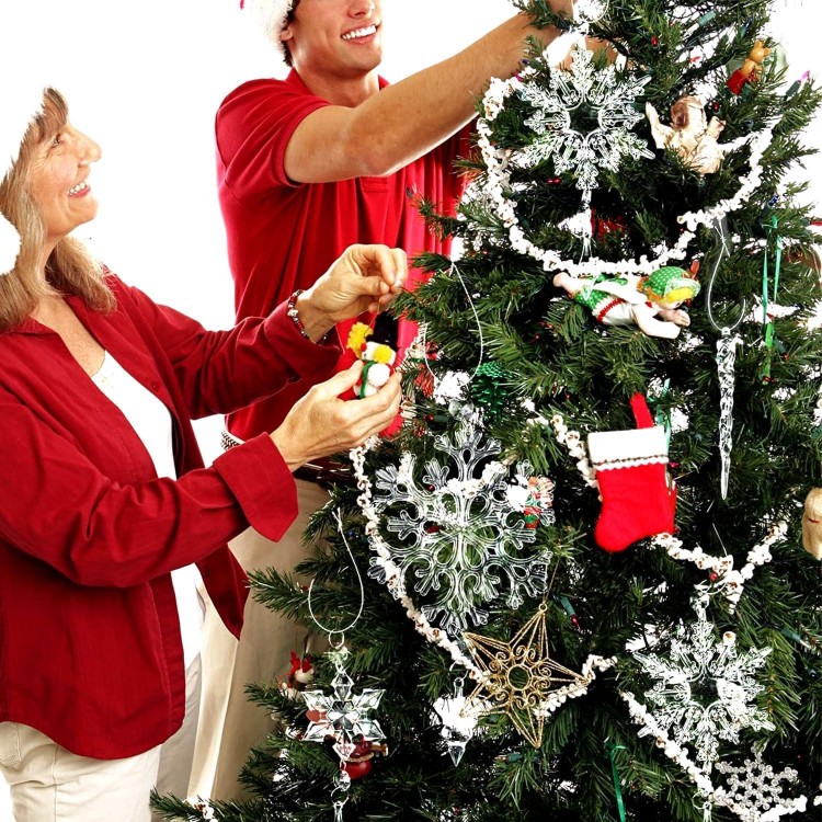 18 Piezas Acrílico Decoración Navideña, árbol de Navidad Adornos Colga