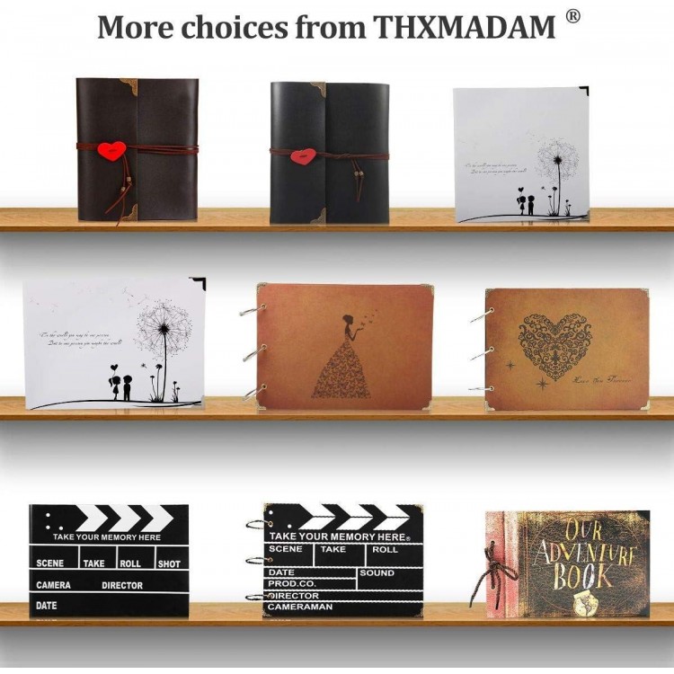 ThxMadam Scrapbook Cuero Álbum de Fotos Álbumes de Recortes Libro de V