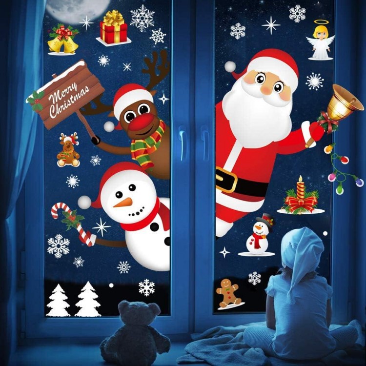 heekpek Feliz Navidad Papá Noel Muñeco de Nieve Alce de la Puerta Deco