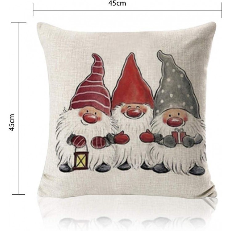 GUDOTRA 4pcs Cojines Fundas Navidad 45x45 cm Cojines Fundas Navideño F