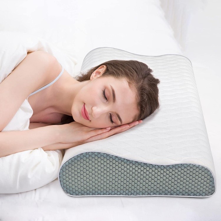 Fityou Almohada Viscoelastica, Almohada Cervical Antiacaros con 3D Mal