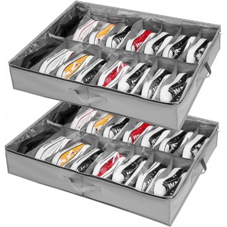 Organizador Zapatos debajo Cama 2 Pcs, para 32 Pares de Zapatos, Almac