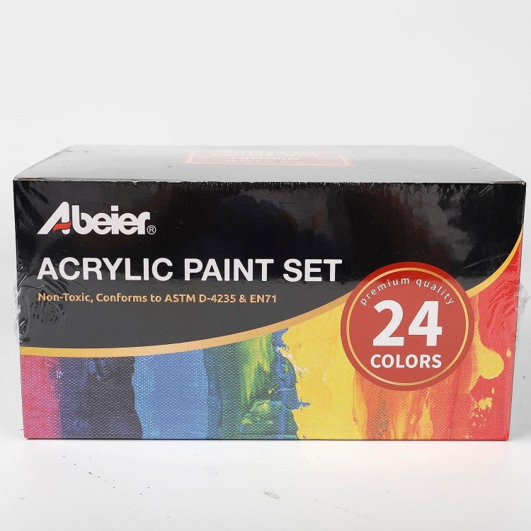 ABEIER Pintura Acrilica, 24 Colores × 60ml, Kit de Pinturas Acrilicas