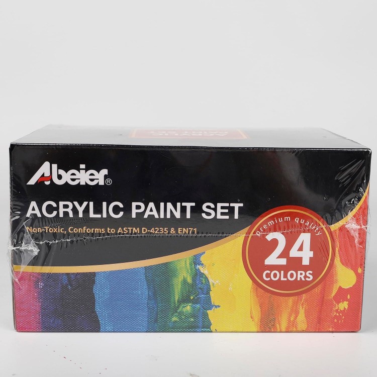ABEIER Pintura Acrilica, 24 Colores × 60ml, Kit de Pinturas Acrilicas