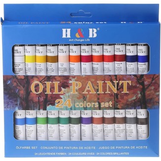 yanwuwa 24 colores profesionales de pintura al óleo para dibujo, pigme