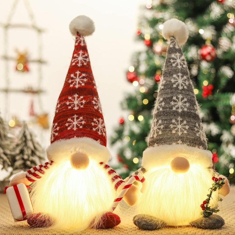 QIFU Gnomos Navideña, Paquete de 2 gnomos navideños, gnomo Sueco de Sa