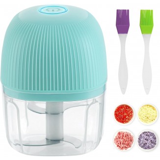 Picadora de Verduras Electrica Sin Cable Mini 250ML,USB Recargable Pre