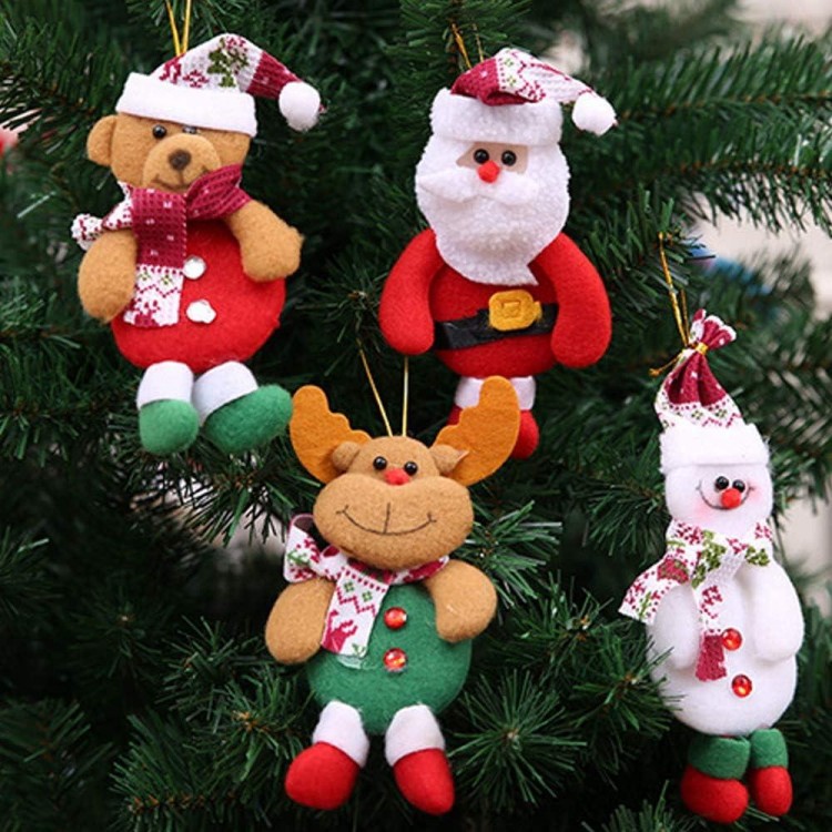 8Piezas Adornos árbol Navidad Colgantes Muñecos Papá Noel Ornamentos d