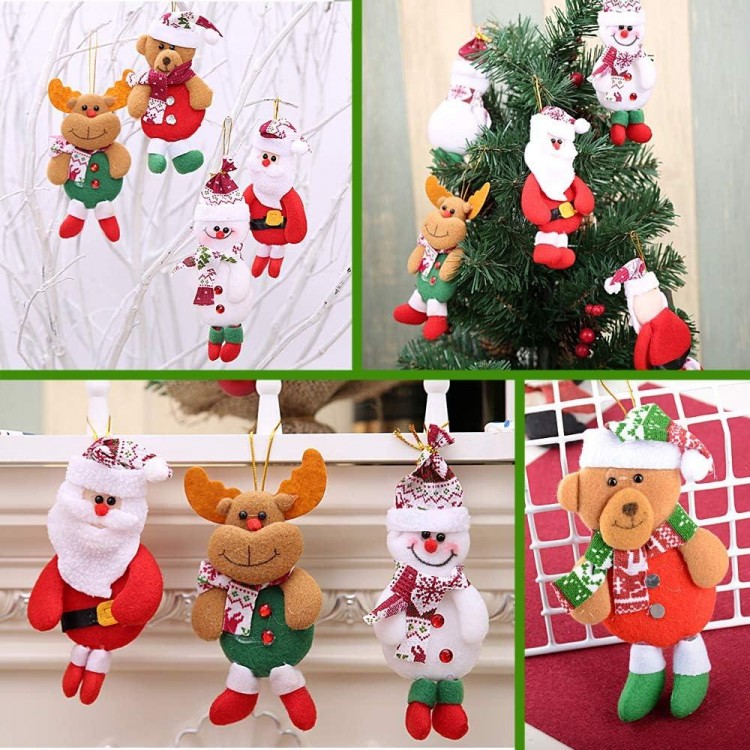 8Piezas Adornos árbol Navidad Colgantes Muñecos Papá Noel Ornamentos d