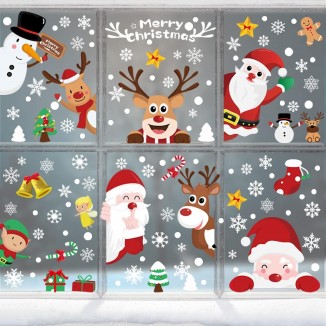 Pegatinas Navidad para Ventanas, Navidad Pegatina de Pared, 248PCS Peg