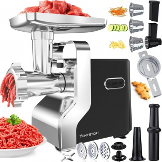 Yumystori Picadora de carne eléctrica, picadora de carne 5 en 1 3000 W