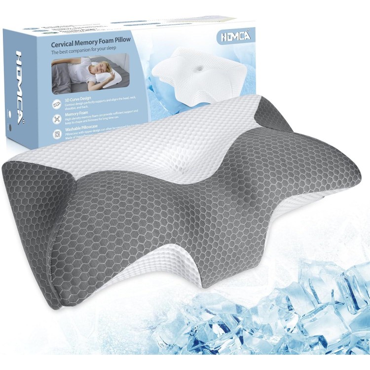 HOMCA Almohada Cervical de Espuma Viscoelastica, Almohada para Dormir