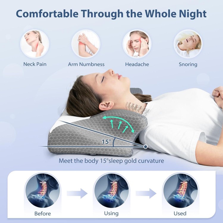 HOMCA Almohada Cervical de Espuma Viscoelastica, Almohada para Dormir