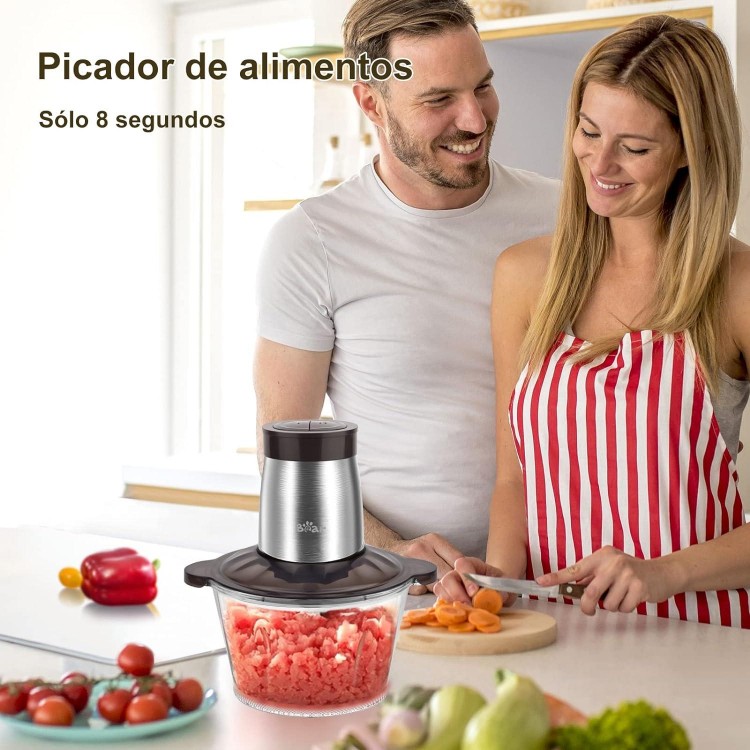 Bear 2L Vidrio Picadora De Alimentos, Función Pulso Con Una Mano,2600r