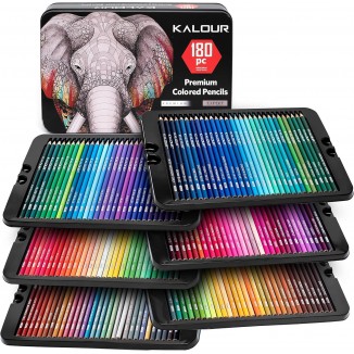 KALOUR Juego de 180 lápices de colores para artistas adultos, núcleo s