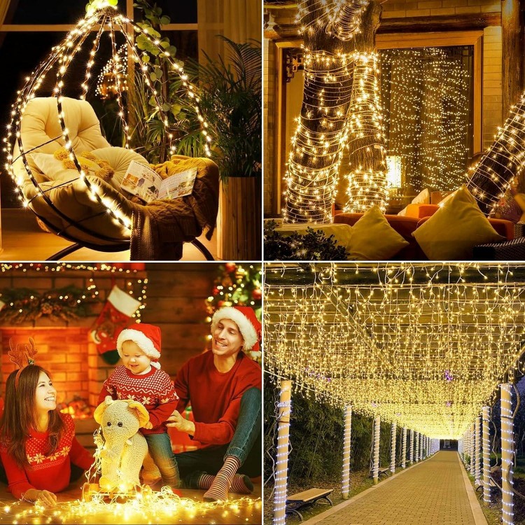 fullarrive Luces Navidad Exterior，Guirnalda Luces Exterior 25m 200 LED