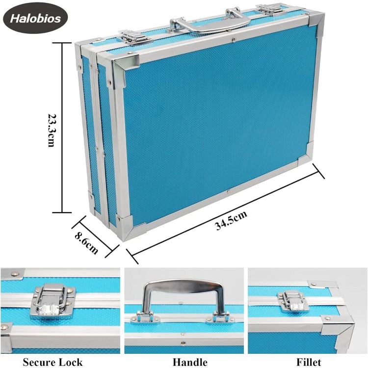 Halobios 144 Set De Pintura, Caja De Aluminio Portátil Deluxe Y Kit De