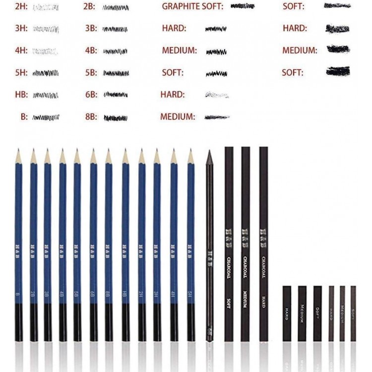 Lapices de Dibujo Artístico, Lypumso Set de Lápices Profesional del Ar