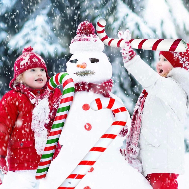 3 uds. De Bastones de Caramelo inflables de 87cm, Adornos navideños de