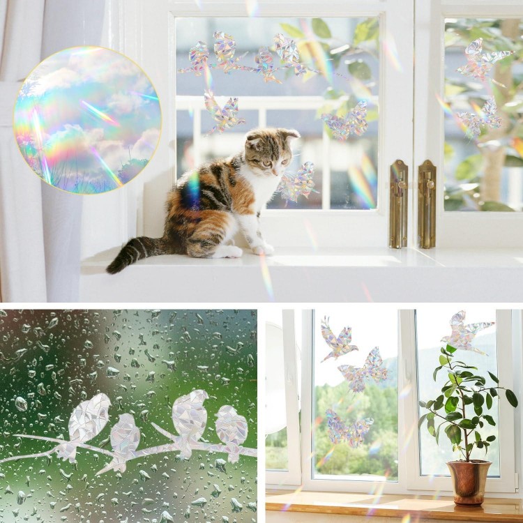 48 Piezas Suncatcher Sticker Suncatcher Sticker Window Vinilos para Cr