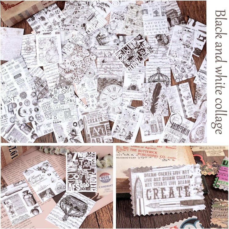 150PCS Autocollants Rétro pour Scrapbooking Stickers Etiquettes Adhési