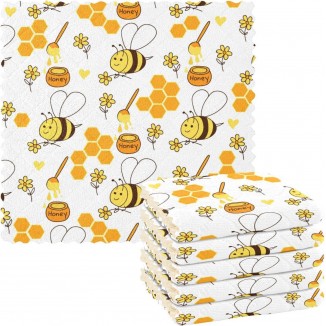 Boccsty Lot de 6 torchons de cuisine en nid d'abeille pour salle de ba