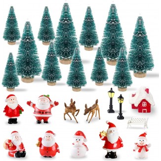 KKSJK 25 Pcs Décoration De Table De Fête Miniatures Mini Père Noël/Bon